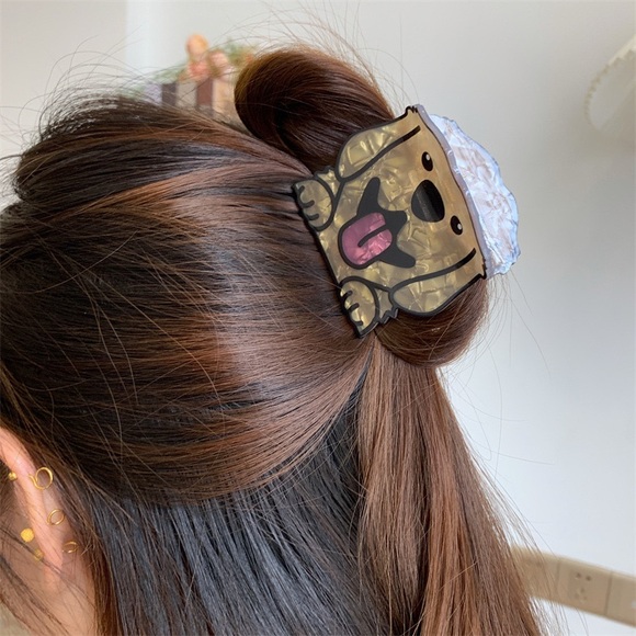 BUY NOW - Acrylic Dog Shaped Hair Clip - Picture 2 of 9